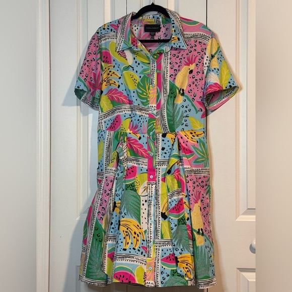 Donna Morgan Colorful Tropical Mini Dress - Picture 2 of 4